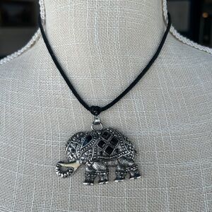 Silver Elephant Pendant Necklace